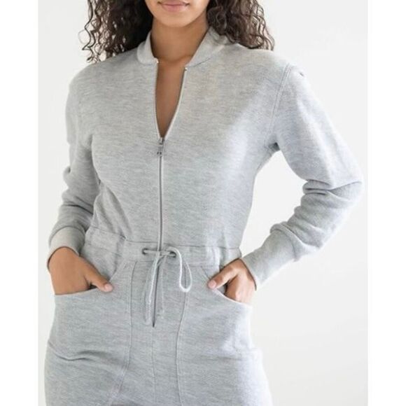 NWOT Rivet Utility Lightweight Heather Gray Maven French Terry Jumpsuit Romper M - Picture 2 of 16